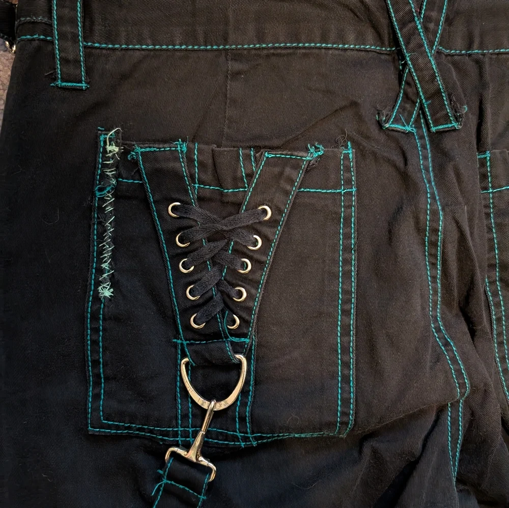 Tripp NYC Black Pants with Teal Stitching - Picture 4 of 8